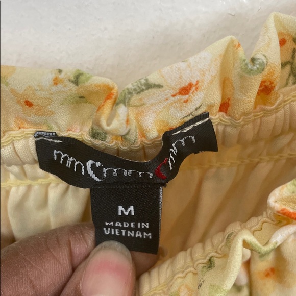 MMCMM Y2K Babydoll Floral Ruffle Sleeve Pullover Women's M Stretch Smocked Top - Picture 8 of 8